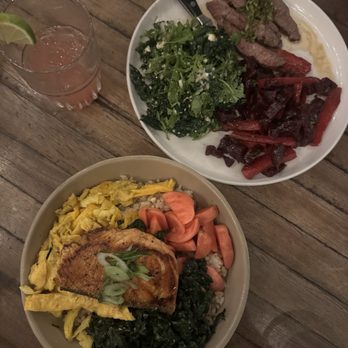 Forage - Steak plate and Salmon Bowl - Salad Near Me - Los Angeles, California