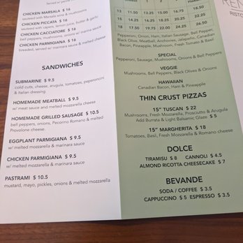 Renato's - Menu 2 - October 2024 - Pizza Near Me - Westminster, California