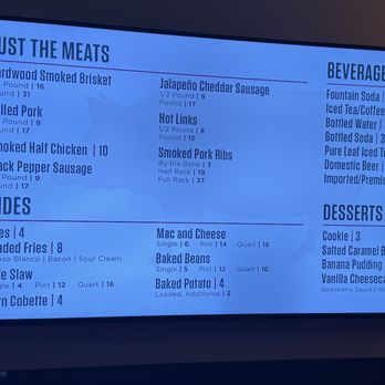 Neon Pig - Menu (some items) - Barbeque Near Me - Thackerville, Oklahoma
