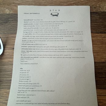 Plow - Menu - Breakfast & Brunch Near Me - San Francisco, California