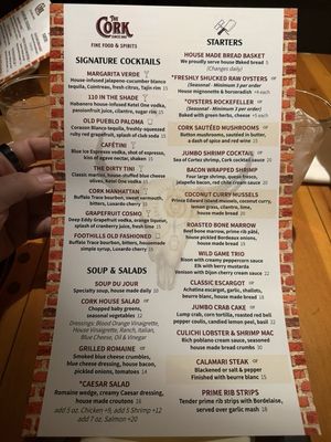 Menu photo 3 The Cork Tucson Tucson, AZ Menu photo 3 The Cork Tucson Tucson, AZ