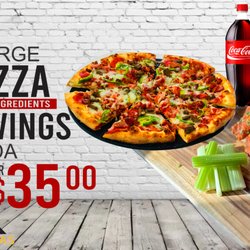 Large Pizza and Wings