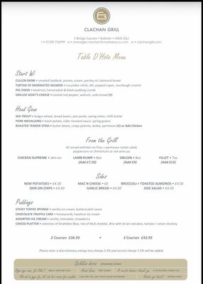 Menu photo 2 Clachan Grill Ballater, ABD