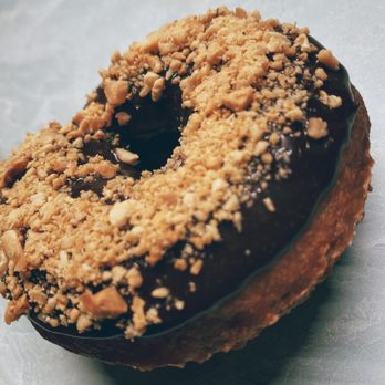 Noire Chef - Peanut Butter Donut, Chocolate Caramel & Peanut Butter Glaze, Toasted Peanuts - Donuts Near Me - Westwood, Massachusetts