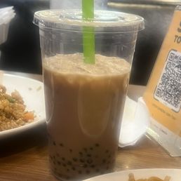 Classic milk tea with boba