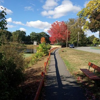 Lee's Pond - Walking path around pond is about a quarter mile. - Baseball Fields Near Me - Attleboro, Massachusetts