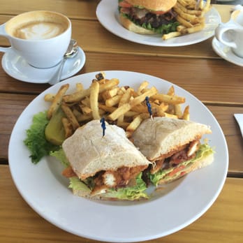 Cafe Dantorels - Crispy chicken club with a vanilla latte. - Cafes Near Me - Sacramento, California