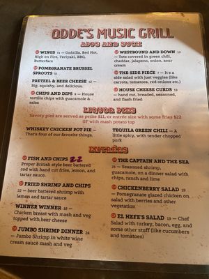 Menu photo 1 Odde’s Music Grill Westminster, CO Menu photo 1 Odde’s Music Grill Westminster, CO