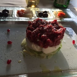 Osteria Il Gusto Italiano - Tartare de bœuf ( fassone du Piemont ) et Burratina d'Andrea