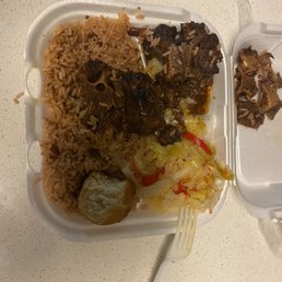 Oxtail rice and peas cabbage fried dumpling
