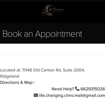 Life Changing Chiropractic - You can email or call and book an appointment. This place accepts insurance. - Chiropractors Near Me - Ridgeland, Mississippi Life Changing Chiropractic - You can email or call and book an appointment. This place accepts insurance. - Chiropractors Near Me - Ridgeland, Mississippi