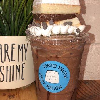 Toasted Mallow - Friday cake drink (frozen hot chocolate topped with Lisa's rum cake) - Desserts Near Me - Gilbert, Arizona Toasted Mallow - Friday cake drink (frozen hot chocolate topped with Lisa's rum cake) - Desserts Near Me - Gilbert, Arizona