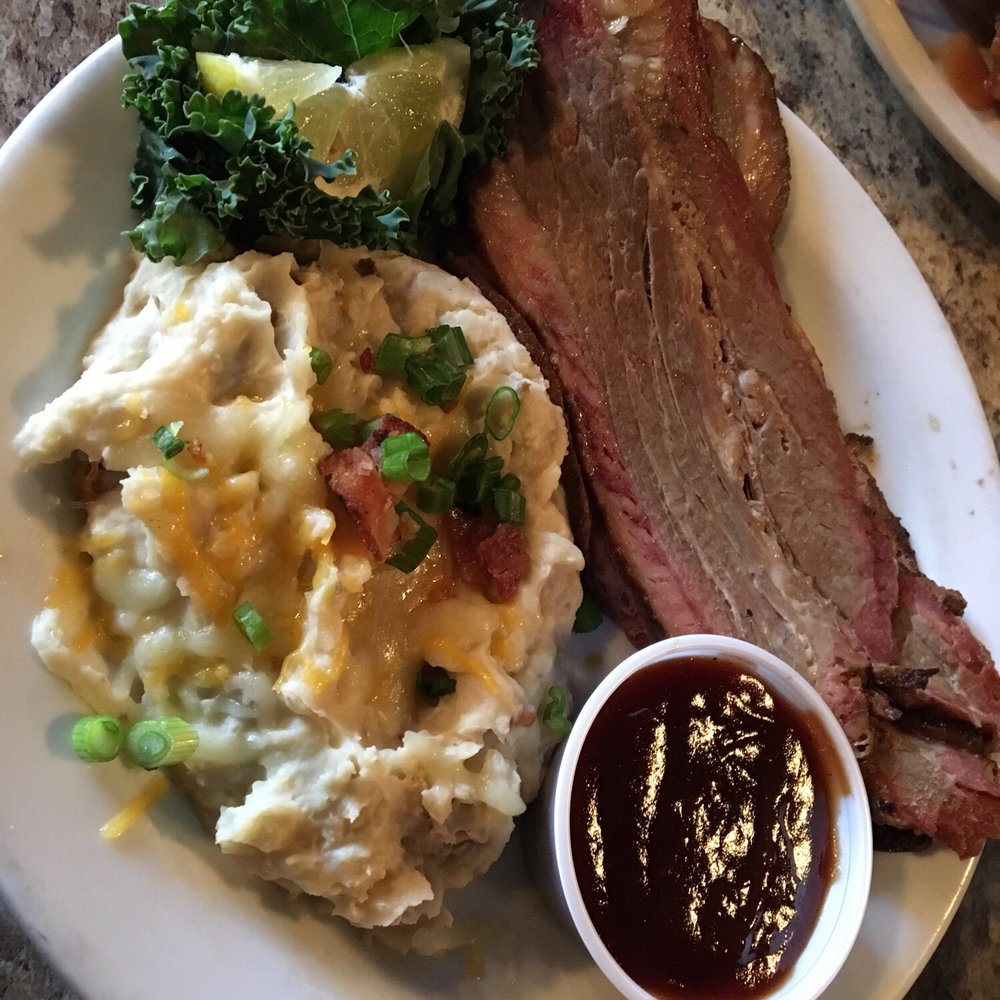Kitchen Pass Restaurant & Bar - Brisket with garlic mashed. - Salad Near Me - Parsons, Kansas Kitchen Pass Restaurant & Bar - Brisket with garlic mashed. - Salad Near Me - Parsons, Kansas