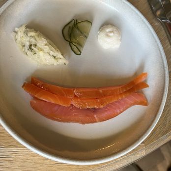 Pine Trees Hotel - Sea trout starter (in smiley face design by chef) - Hotels Near Me - Pitlochry, PKN Pine Trees Hotel - Sea trout starter (in smiley face design by chef) - Hotels Near Me - Pitlochry, PKN