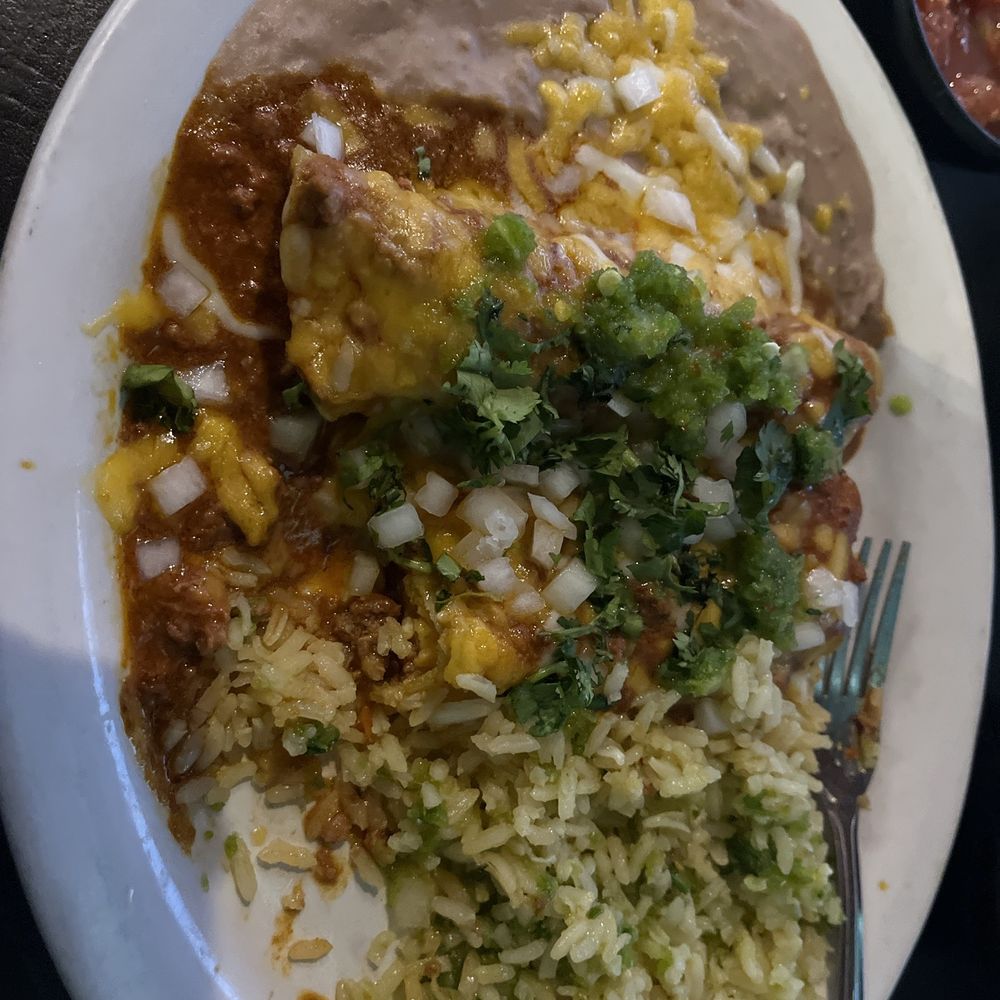 Chelino's Mexican Restaurant - Cheese enchiladas with chili. Added cilantro and onions to the top. - Mexican Near Me - Yukon, Oklahoma Chelino's Mexican Restaurant - Cheese enchiladas with chili. Added cilantro and onions to the top. - Mexican Near Me - Yukon, Oklahoma