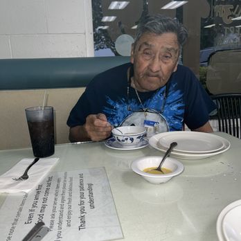China Point - Here's my dad enjoying his soup before our food comes out at China Point. - Chinese Near Me - Rancho Cucamonga, California