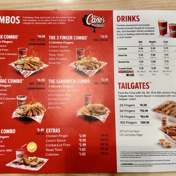 Raising Cane's Chicken Fingers - Menu - Fast Food Near Me - Forest Hills, New York