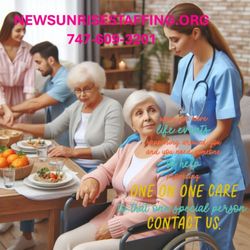 New Sunrise Staffing - Family is busy with guests and you have your own needs hire one of our Caregiver to support you when you need it.