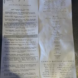 The Waiting Room - Drink menus