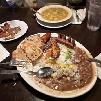 El Rinconcito Colombiano - Bandeja Rincóncito and Plantain soup - Colombian Near Me - West Palm Beach, Florida