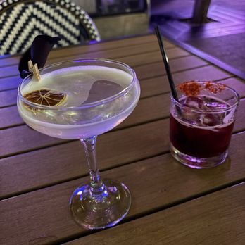 Soho Garden - French 75 and hibiscus margarita - Cocktail Bars Near Me - Houston, Texas