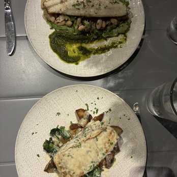 Burrata - Branzino (Top) and Halibut special (Bottom). - Italian Near Me - Philadelphia, Pennsylvania Burrata - Branzino (Top) and Halibut special (Bottom). - Italian Near Me - Philadelphia, Pennsylvania