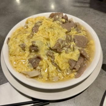 Enjoy Cafe 1 Plus1 - Beef with swirly egg over wide (chow fun) noodles. Good. - Cafes Near Me - Richmond, British Columbia Enjoy Cafe 1 Plus1 - Beef with swirly egg over wide (chow fun) noodles. Good. - Cafes Near Me - Richmond, British Columbia