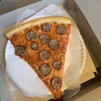 Lucia Pizza - Sausage slice. - Pizza Near Me - Flushing, New York Lucia Pizza - Sausage slice. - Pizza Near Me - Flushing, New York