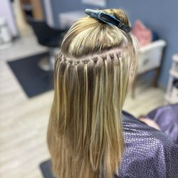 La Croix Salon & Spa - Prepping for sew in weft hair extensions