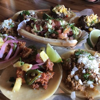 Imperial - Al Pastor, Papas Con Rajas, Barbacoa, Flank steak. Imperial Sonoran in the middle. - Bars Near Me - Ferndale, Michigan Imperial - Al Pastor, Papas Con Rajas, Barbacoa, Flank steak. Imperial Sonoran in the middle. - Bars Near Me - Ferndale, Michigan