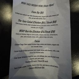 Taco Tuesday Menu Taco Tuesday Menu