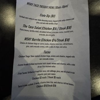 WSKY Bar + Grill - Taco Tuesday Menu - Bars Near Me - Henderson, Nevada WSKY Bar + Grill - Taco Tuesday Menu - Bars Near Me - Henderson, Nevada