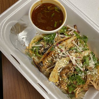 The Pass Kitchen - Chicken Tinga Tacos with Consommé - Food Trucks Near Me - Altamonte Springs, Florida The Pass Kitchen - Chicken Tinga Tacos with Consommé - Food Trucks Near Me - Altamonte Springs, Florida