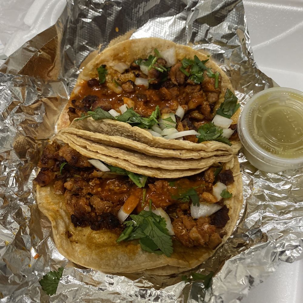 Buffalo's Grill - Pastor tacos, a.k.a. pork tacos with onion and cilantro - Food Trucks Near Me - Sycamore, Illinois
