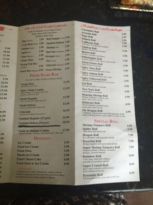 Menu photo 5 Mt Fuji Milford, DE