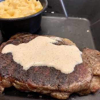 Mission BBQ - Black plate special (ribeye steak) with macaroni & cheese - Barbeque Near Me - Northville, Michigan Mission BBQ - Black plate special (ribeye steak) with macaroni & cheese - Barbeque Near Me - Northville, Michigan