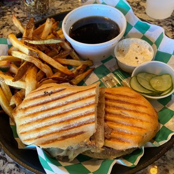 Fat Paulies Wicked Awesome Eatery - French Dip, horseradish dip on the side, hand cut fries, and delicious homemade cucumber pickles - Soup Near Me - Ormond Beach, Florida