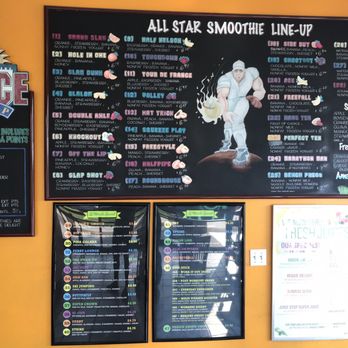 Juice Stop - #18 - side out and #8 - slap shot - personal favorites - Juice Bars & Smoothies Near Me - La Mirada, California Juice Stop - #18 - side out and #8 - slap shot - personal favorites - Juice Bars & Smoothies Near Me - La Mirada, California