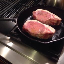 Pork chops from Heywood's prepped for dinner. Ate too fast for an after photo because these were delicious!!! Pork chops from Heywood's prepped for dinner. Ate too fast for an after photo because these were delicious!!!