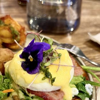 O2 Eatery - Smokey Bacon Benny, just look at how pretty they plated it!! - Breakfast & Brunch Near Me - Berkeley, California