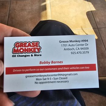 Grease Monkey - Bobby the guy you want to talk to! - Oil Change Stations Near Me - Antioch, California Grease Monkey - Bobby the guy you want to talk to! - Oil Change Stations Near Me - Antioch, California