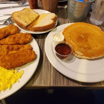 Mama Kat's - Chicken tenders plate with a Pancake - American Near Me - San Marcos, California Mama Kat's - Chicken tenders plate with a Pancake - American Near Me - San Marcos, California