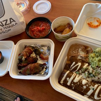 Gonza Tacos Y Tequila - Plantains, endiablados, salsa and enchiladas con mole. - Mexican Near Me - Wake Forest, North Carolina Gonza Tacos Y Tequila - Plantains, endiablados, salsa and enchiladas con mole. - Mexican Near Me - Wake Forest, North Carolina