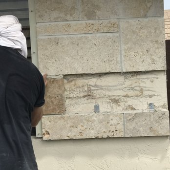 Rock and Stone Specialists - Repair of coral stone which had slid off with re-enforcement. - Masonry/Concrete Near Me - Miami, Florida Rock and Stone Specialists - Repair of coral stone which had slid off with re-enforcement. - Masonry/Concrete Near Me - Miami, Florida