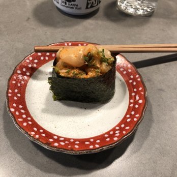 Yamazaru - Spicy scallop nigiri is as awesome as it looks. - Sushi Bars Near Me - Charlotte, North Carolina Yamazaru - Spicy scallop nigiri is as awesome as it looks. - Sushi Bars Near Me - Charlotte, North Carolina