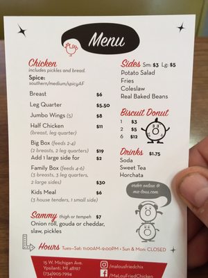 Menu photo 8 Ma Lou's Fried Chicken Ypsilanti, MI