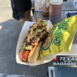 Divine Dogs - Alligator dog with avocado and bacon