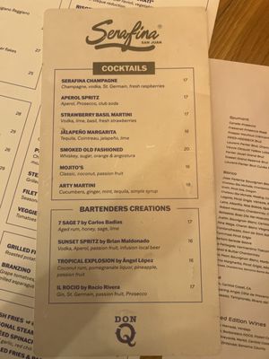 Menu photo 5 Serafina San Juan, PR