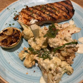 Cork & Pig Tavern - Simply Grilled Salmon - New American Near Me - Odessa, Texas