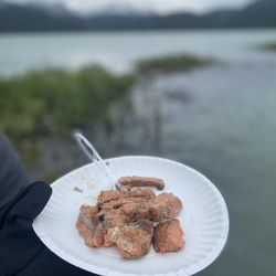 High Adventure Air Charter - Cooked up salmon right on the boat!